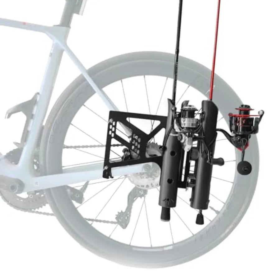 Bike Fishing Rod Holder for Bike Hold 2 Rods Easy to Mount Secure Stable Fishing Pole Holders