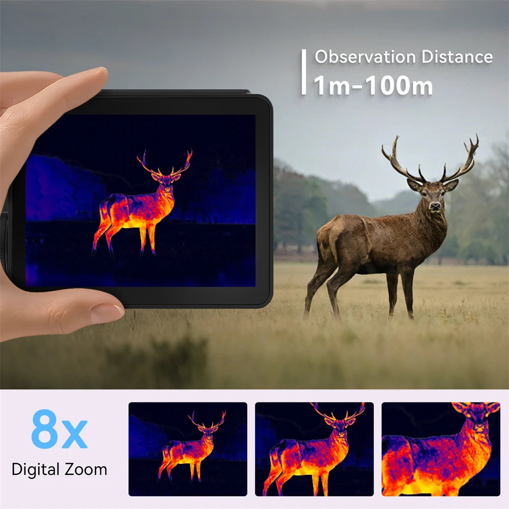 GTGUARD ClearView B215AL Thermal Imaging Scope Ai Super Resolution 384x288,8X Digital Zoom Night Vision Goggles Outdoor Hunting