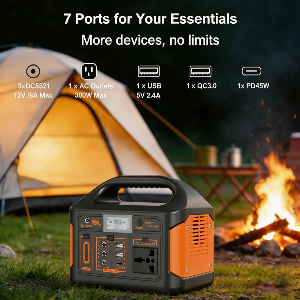 GaiaRay 460.8Wh Portable LiFePO4 Power Station 110V Emergency Generator