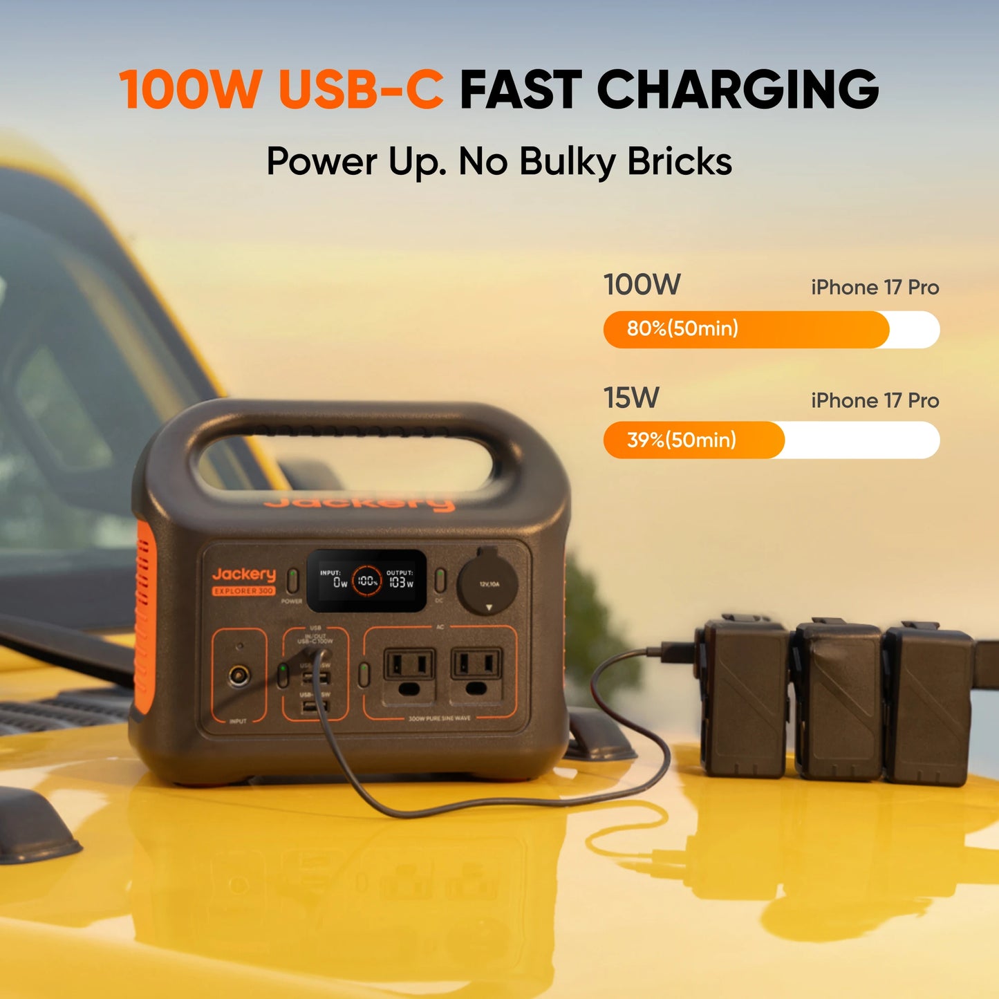 Jackery Explorer 300 Portable Power Station With 5M Extension Cord