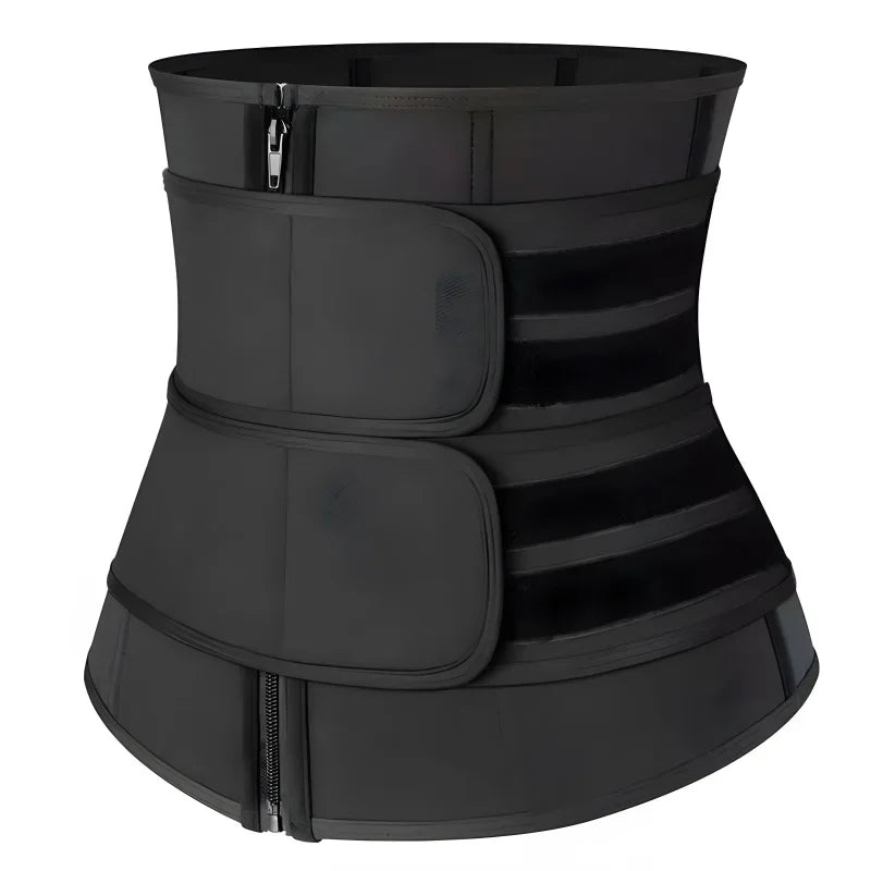 Sculpt & Lift Waist Trainer Waist Trainer, Trimmer, Cincher, Body Shaper, Belly Band- Double Belt Zipper Stomach Wraps for Weight Loss & Postpartum Recovery High Compression Zipper Corset with Adjustable Dual Straps for Shape