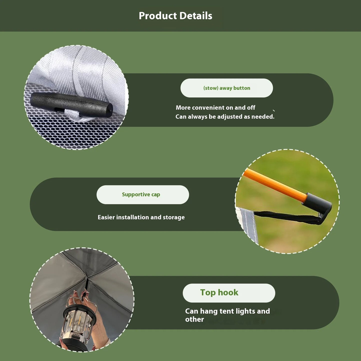 Pakicetus Auto Tent Sunshade 60 Second Setup For 3 To 4 People Portable