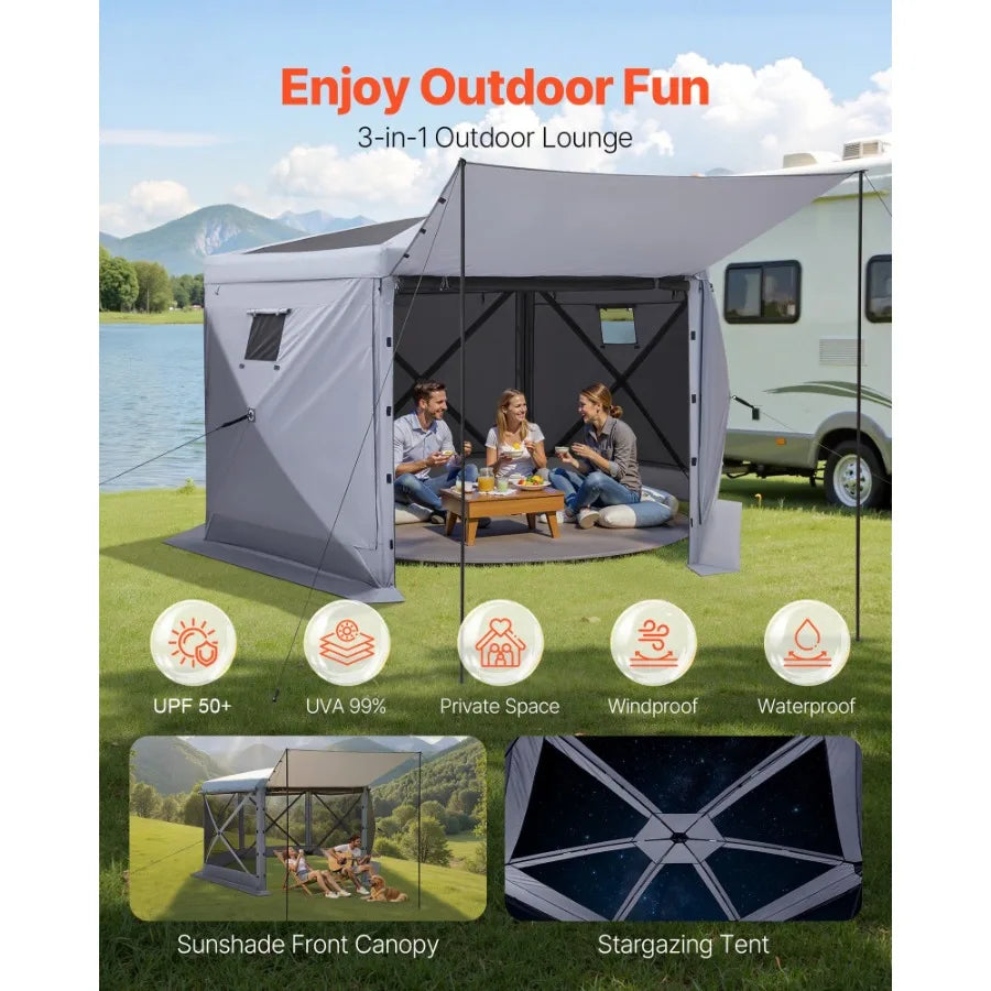 Pop Up Gazebo Tent Six Sided Bite Proof Screen House