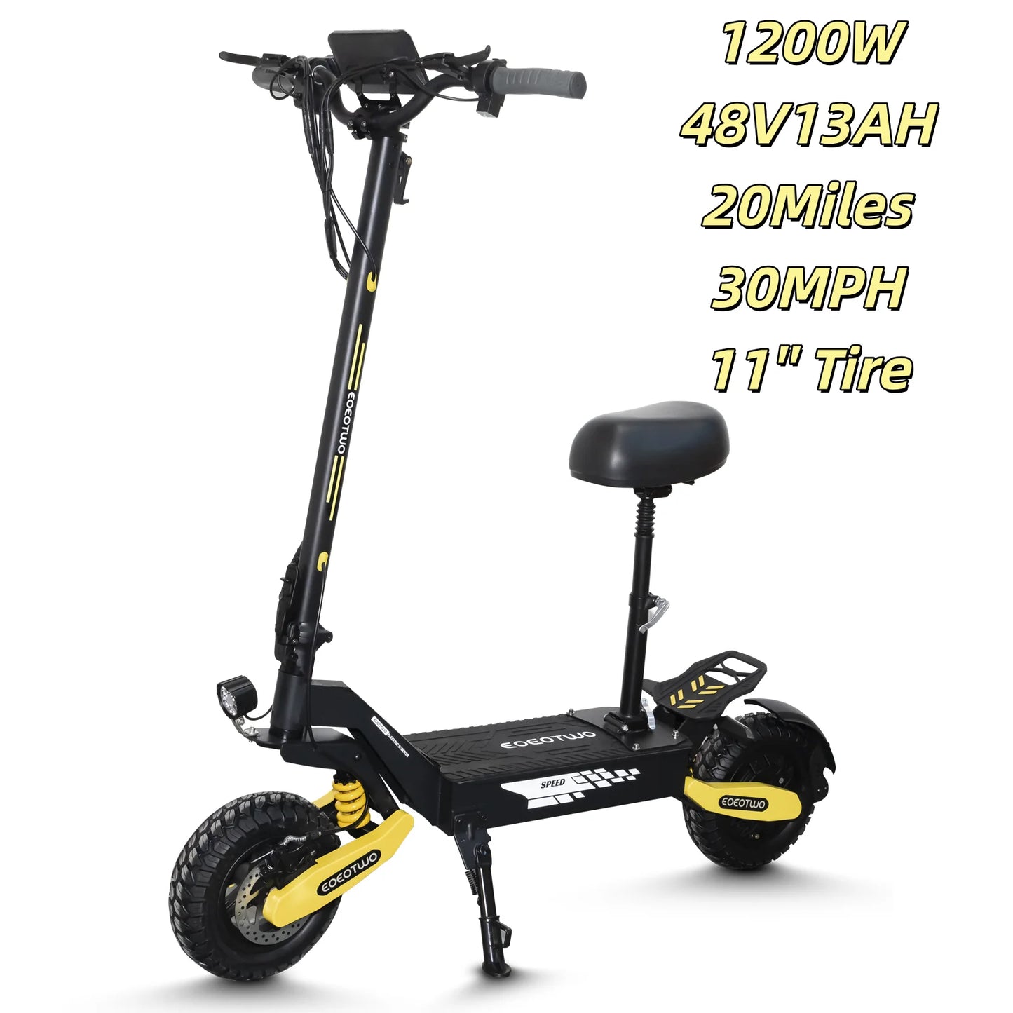 EOEOTWO 1200W Off Road Electric Scooter 48V 30MPH Foldable