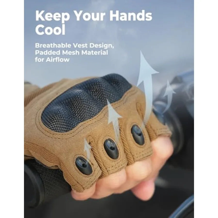 Fingerless Tactical Gloves For Men For Outdoor Work And Sports