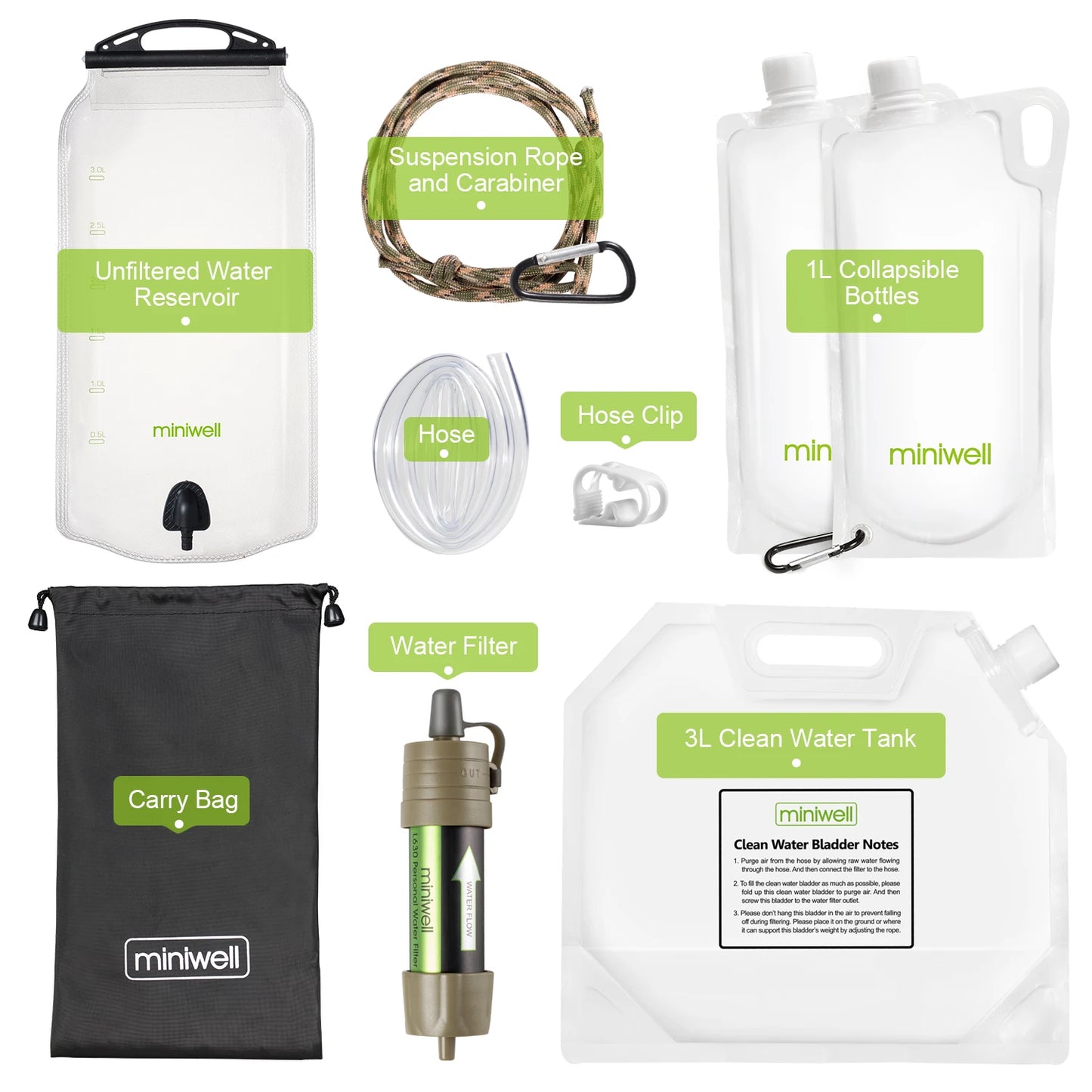 L630 Personal Camping Water Filter Straw For Survival