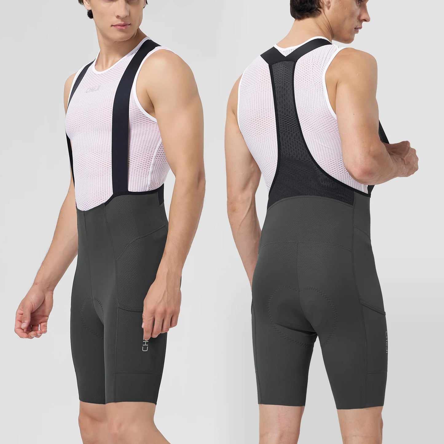 Cheji Men's Cycling Bib Shorts Seamless Quick-Drying Breathable