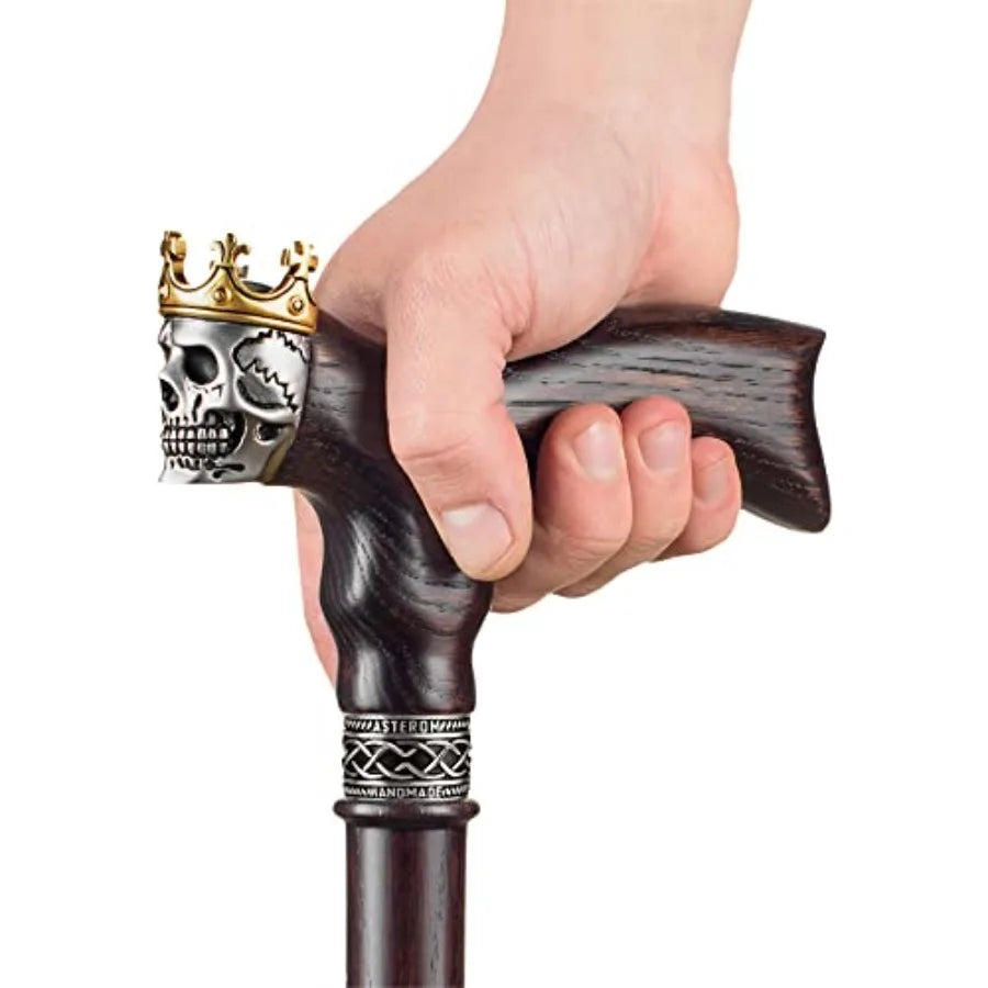 Skull King Handmade Wooden Walking Cane For Men Premium Quality