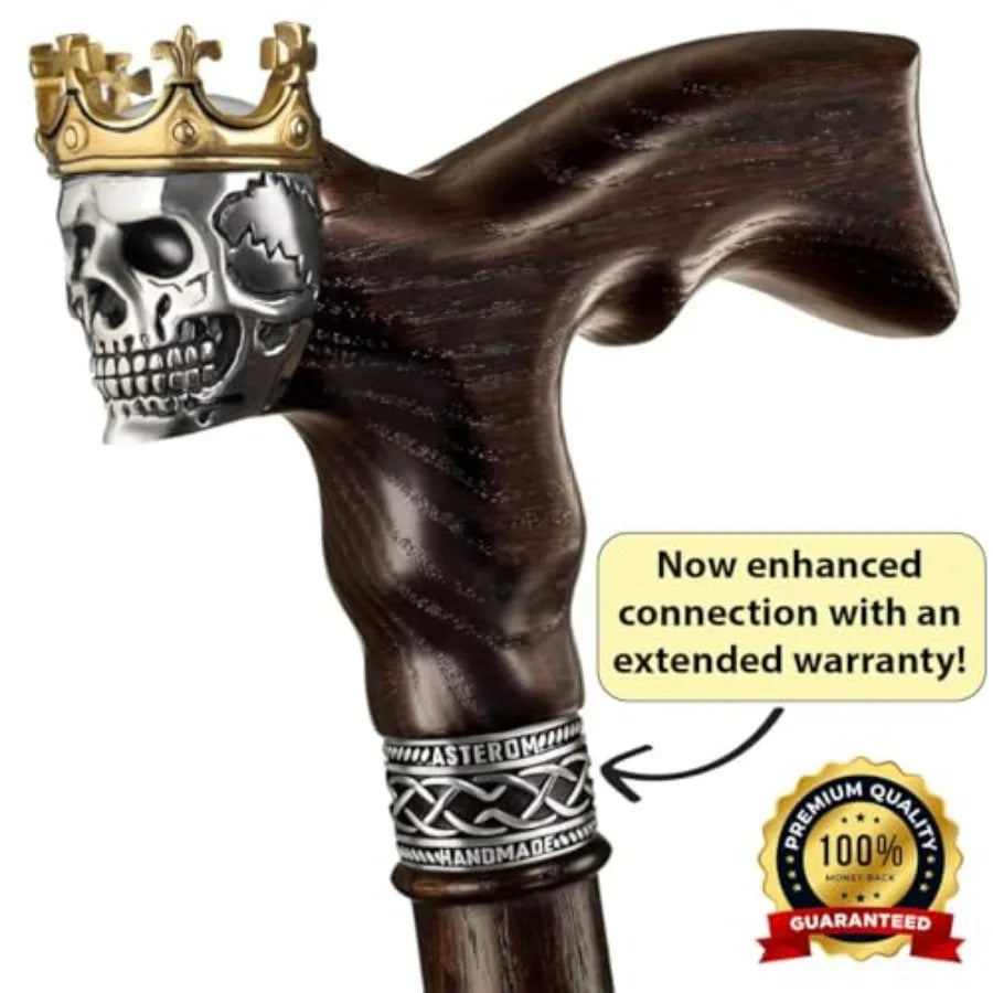 Skull King Handmade Wooden Walking Cane For Men Premium Quality