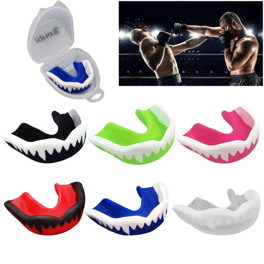 Mouth Guard Teeth Protector with Storage Box Adults Junior Mouth Guard for Football Wrestling Hockey Lacrosse Boxing