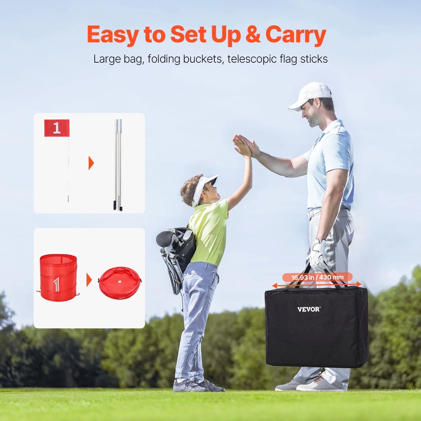 SucceBuy Backyard Golf Set 3/6/9 Hole Portable Family Game
