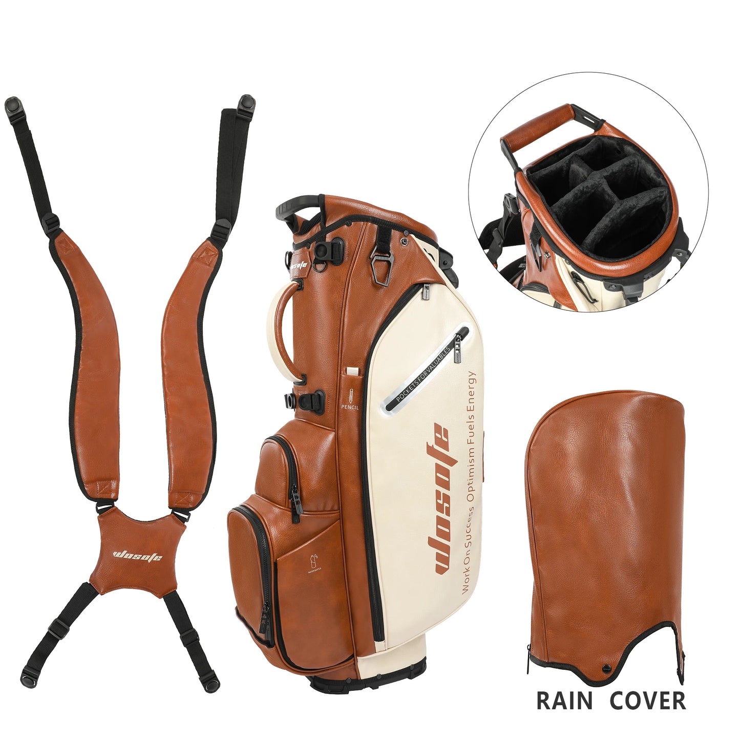 Lightweight Golf Stand Bag PU Material With 14 6 Dividers