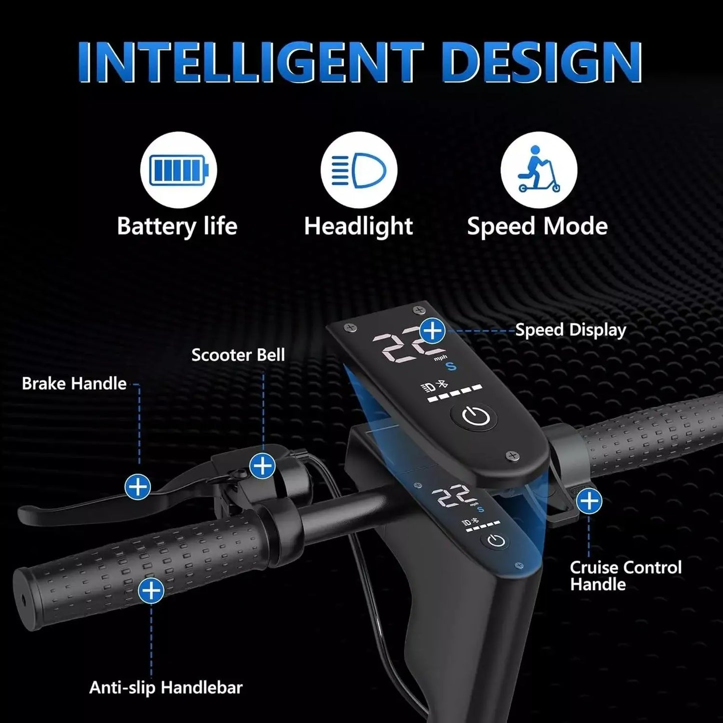 AOVOPRO ESMAX 500W Folding Electric Scooter 22 MPH App Enabled