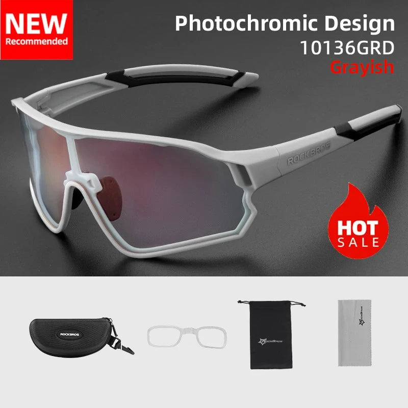 ROCKBROS Photochromic Cycling Sunglasses UV400 For MTB Racing