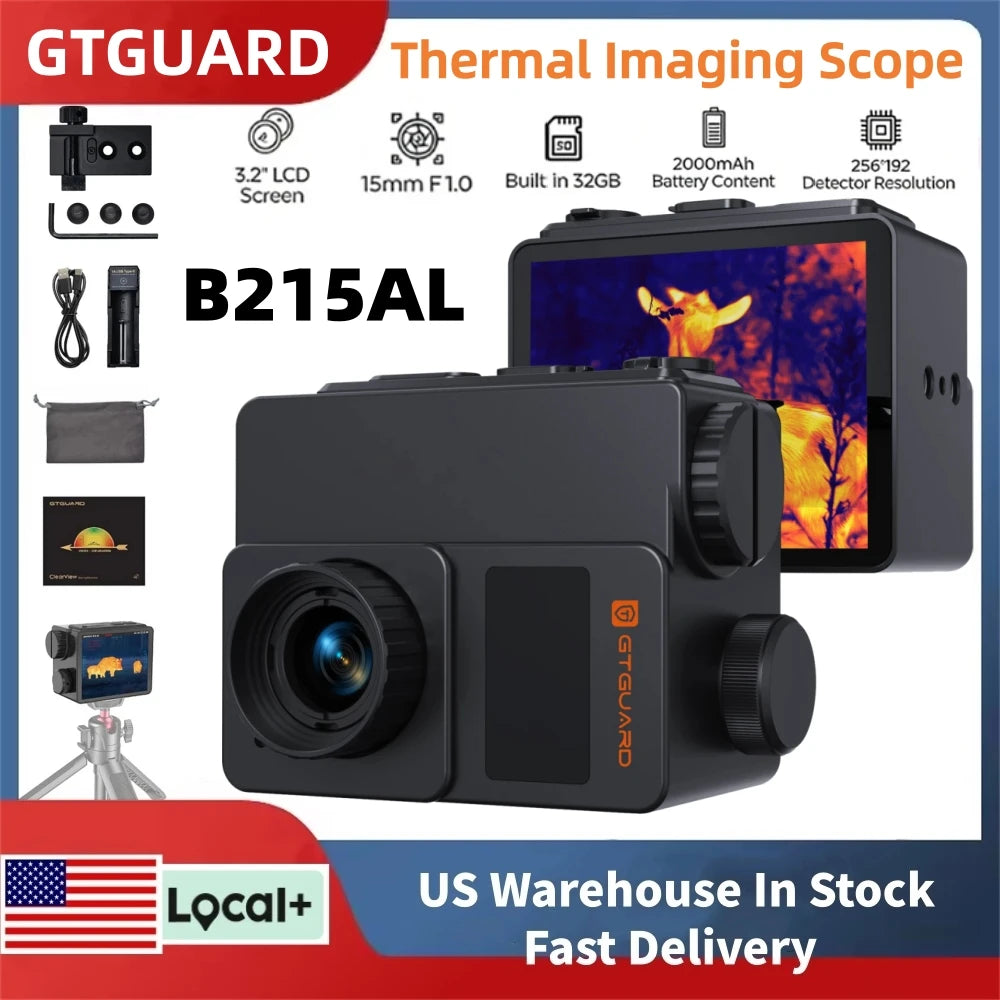 GTGUARD ClearView B215AL Thermal Imaging Scope Ai Super Resolution 384x288,8X Digital Zoom Night Vision Goggles Outdoor Hunting