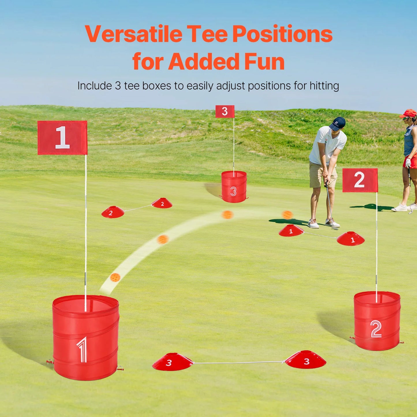 SucceBuy Backyard Golf Game Portable Bucket Practice Set