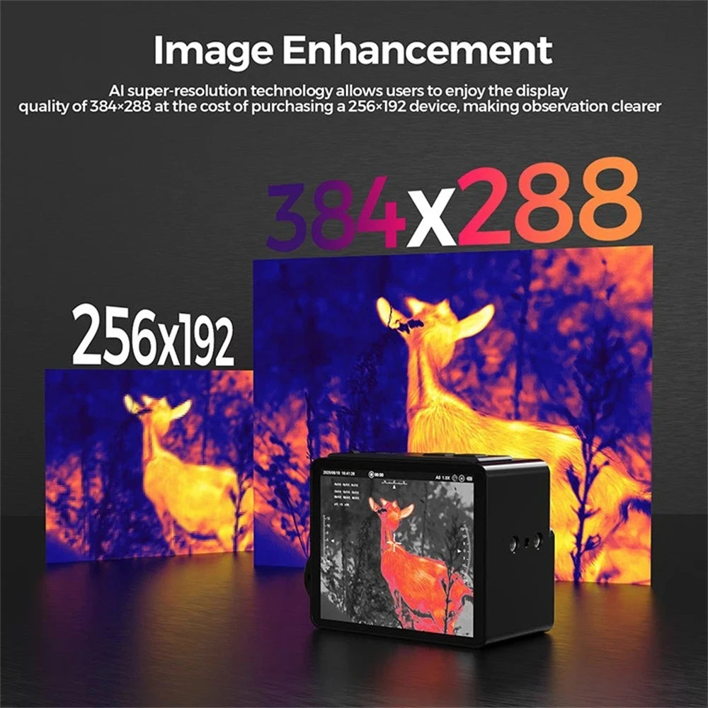 GTGUARD ClearView B215AL Thermal Imaging Scope Ai Super Resolution 384x288,8X Digital Zoom Night Vision Goggles Outdoor Hunting