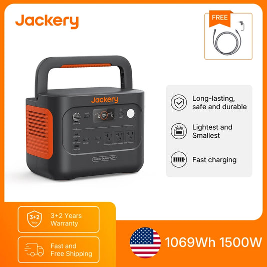 Jackery Explorer 1000 V2 Portable Power Station With 5M Extension Cord