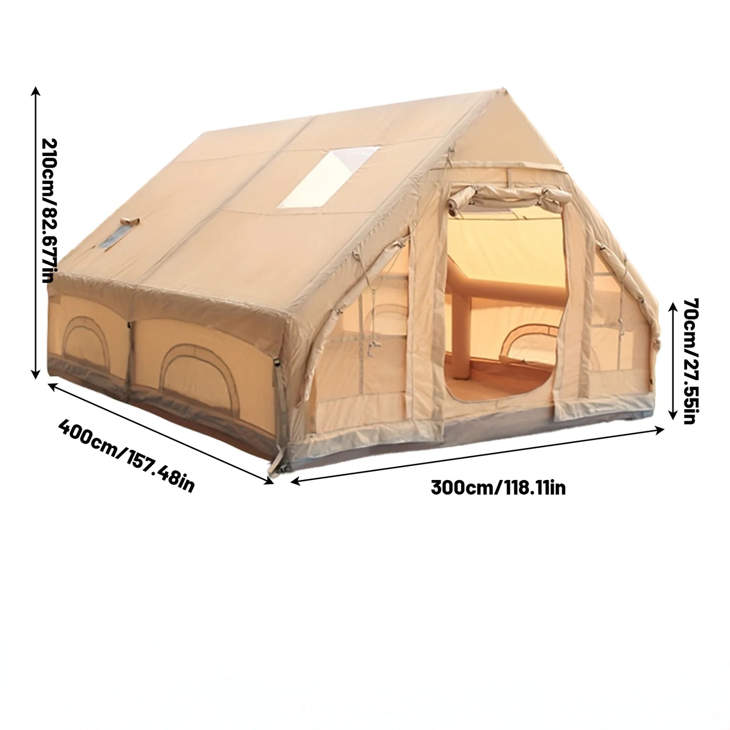 Large Inflatable Camping Tent With Skylight And Quick Air Flow Mesh