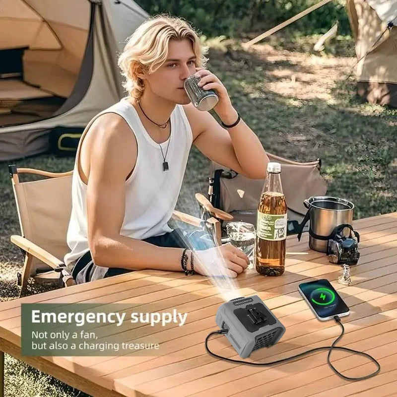 Portable Neck and Waist Clip Fan 10000mAh With Flashlight