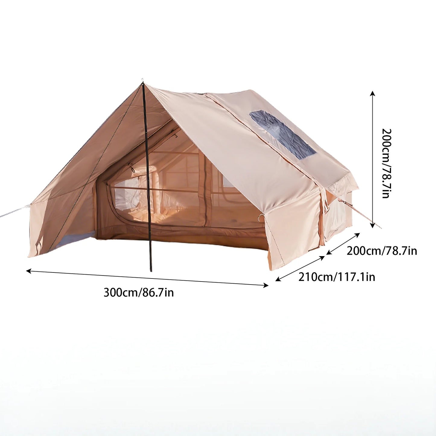 Large Inflatable Camping Tent With Skylight And Quick Air Flow Mesh