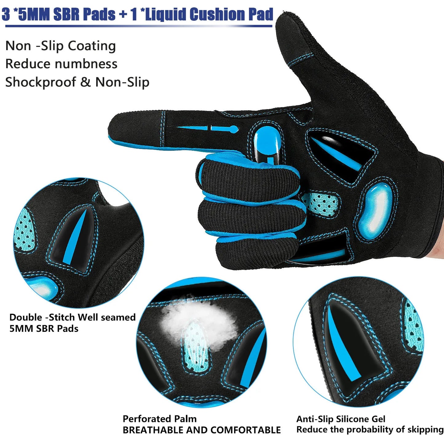 Breathable Racing Gloves for Motocross and Cycling Unisex Touch Screen