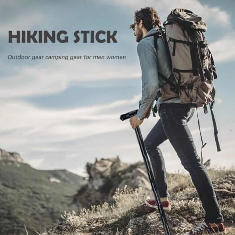 Hiking Tactical Walking Staff Trekking Poles Outdoor Multitool