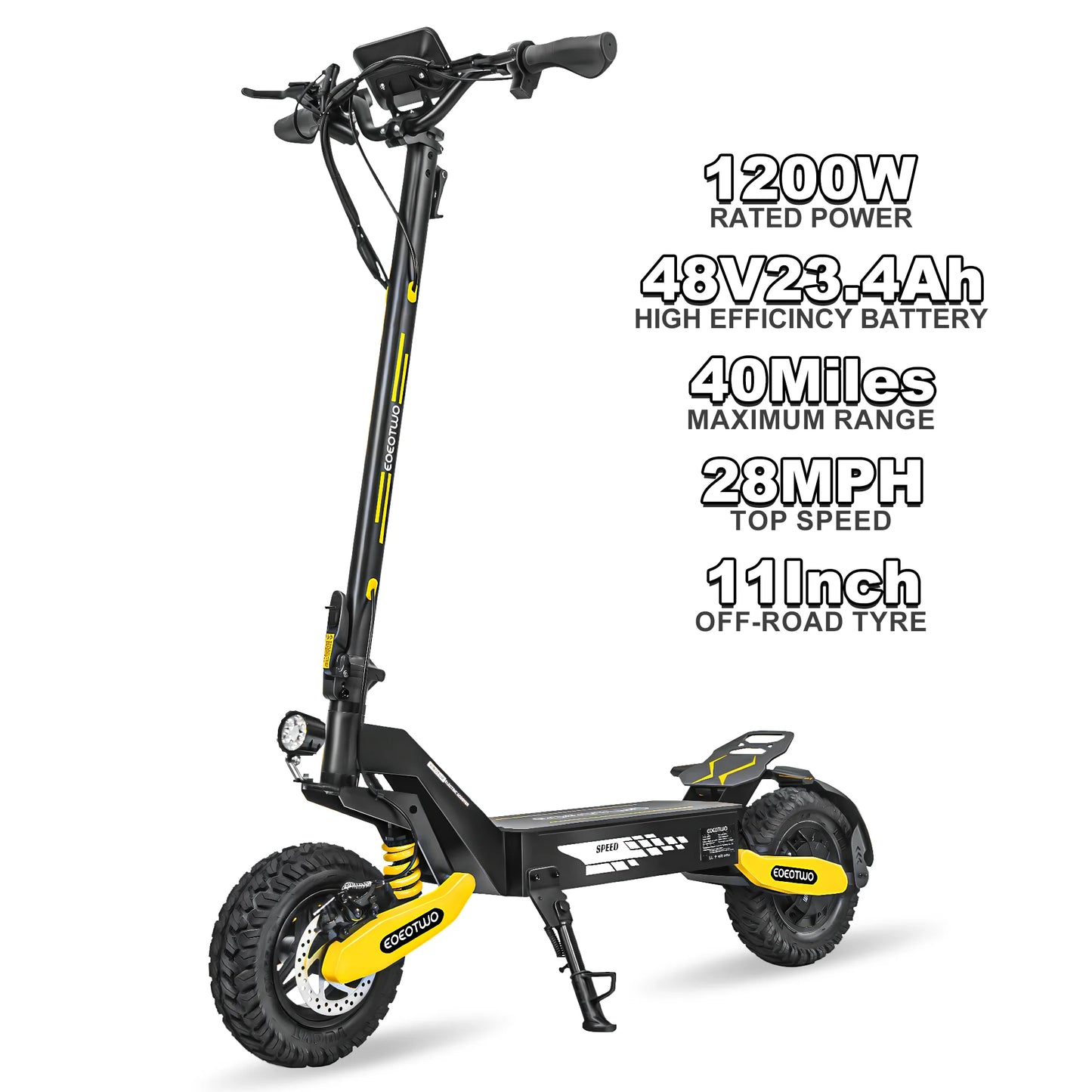 EOEOTWO 1200W Off Road Electric Scooter 48V 30MPH Foldable