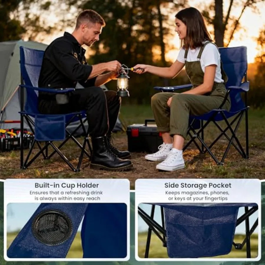 Portable Camping Chairs 4 Pack With Cup Holder And Pocket