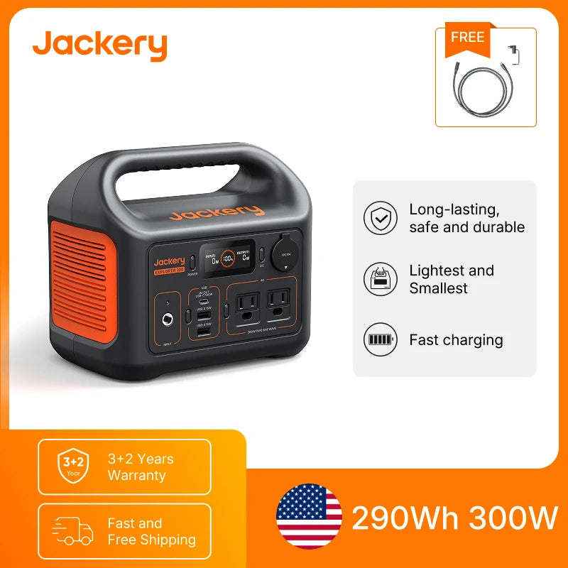 Jackery Explorer 300 Portable Power Station With 5M Extension Cord