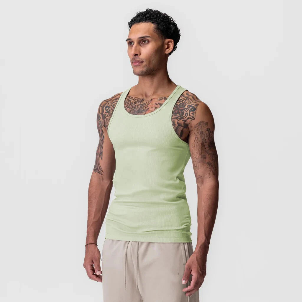 Mens Fitness Tank Top Men Fitness Sleeveless Shirt Male Screw Thread Breathable Sports Vest Undershirt Running Vest Me