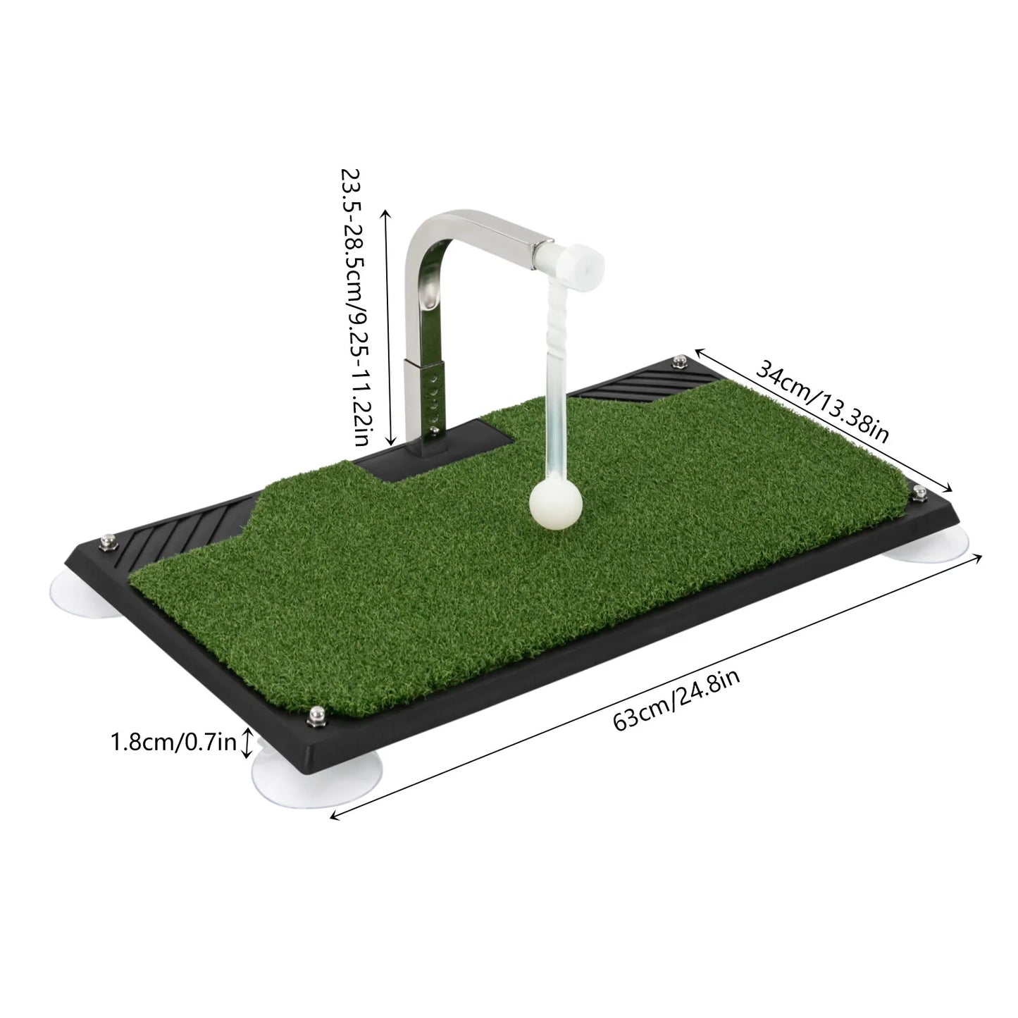 Indoor Golf Swing Trainer, Foldable Flat Golf Practice Mat with Auto Ball Return System, 5-Level Adjustable Tee Height, for Home