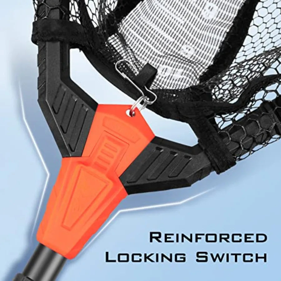 Foldable Lightweight Landing Net With Length Scale And Aluminum Handle