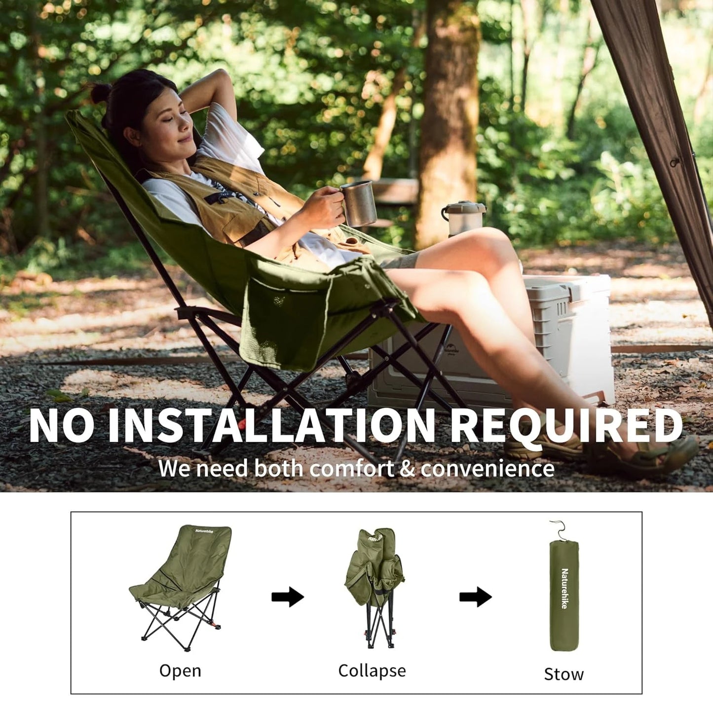 Naturehike High Back Moon Chair For Camping And Outdoor