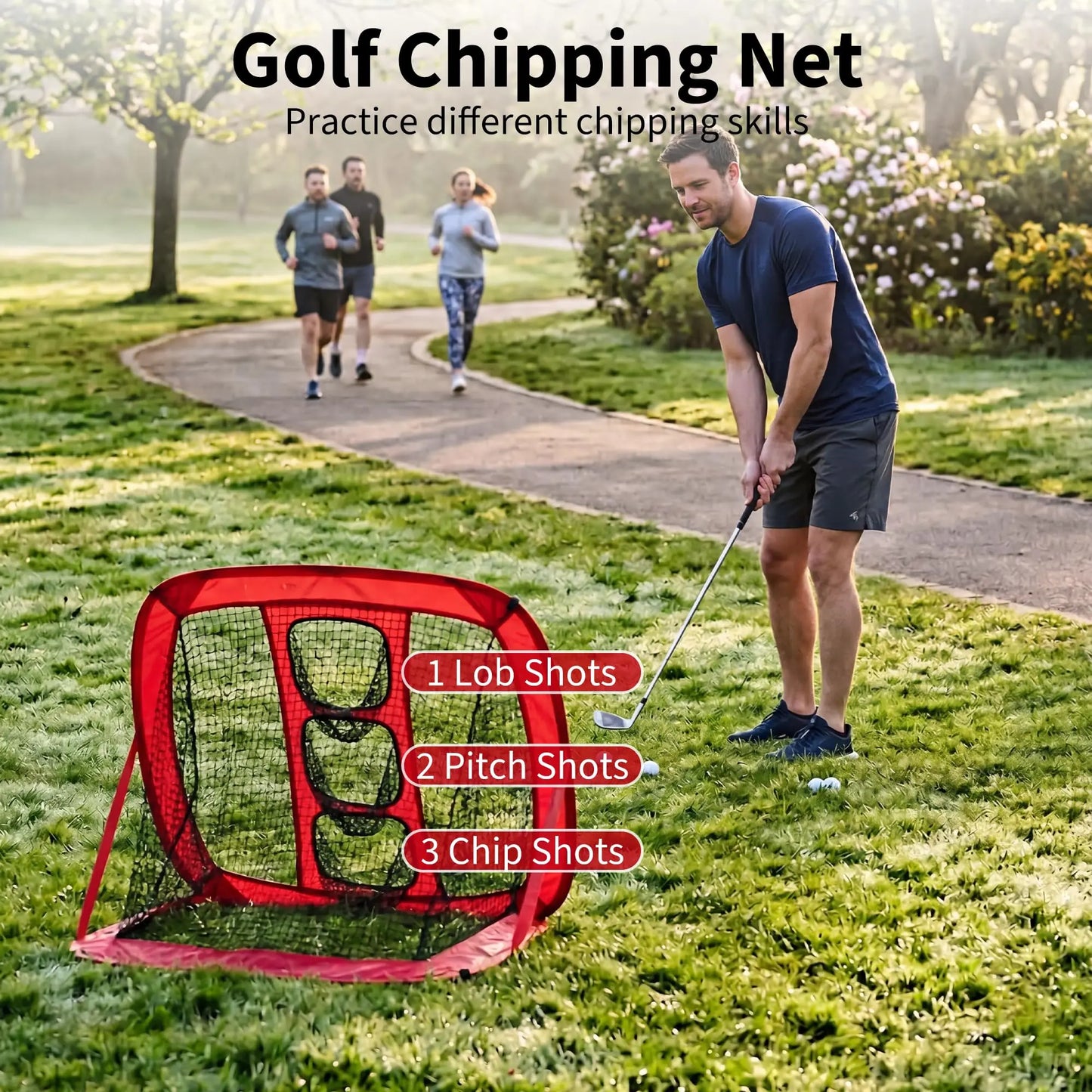 HiMISS Golf Practice Net With Chipping Goal And Carry Bag