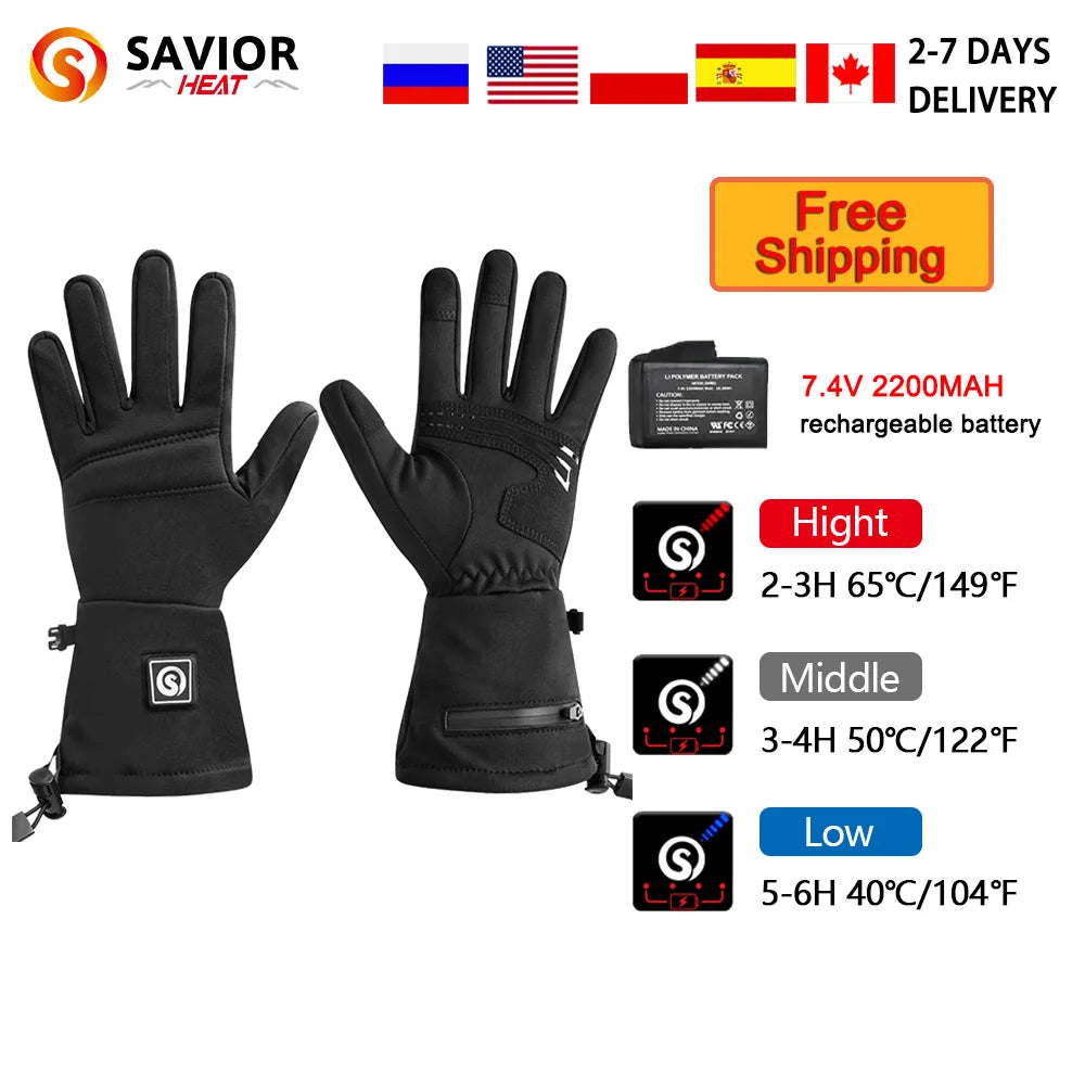 Snow Deer S18 Winter Heated Gloves With Battery Touch Screen