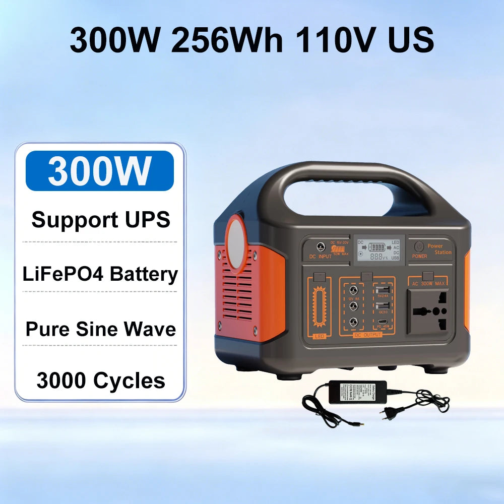 GaiaRay 460.8Wh Portable LiFePO4 Power Station 110V Emergency Generator