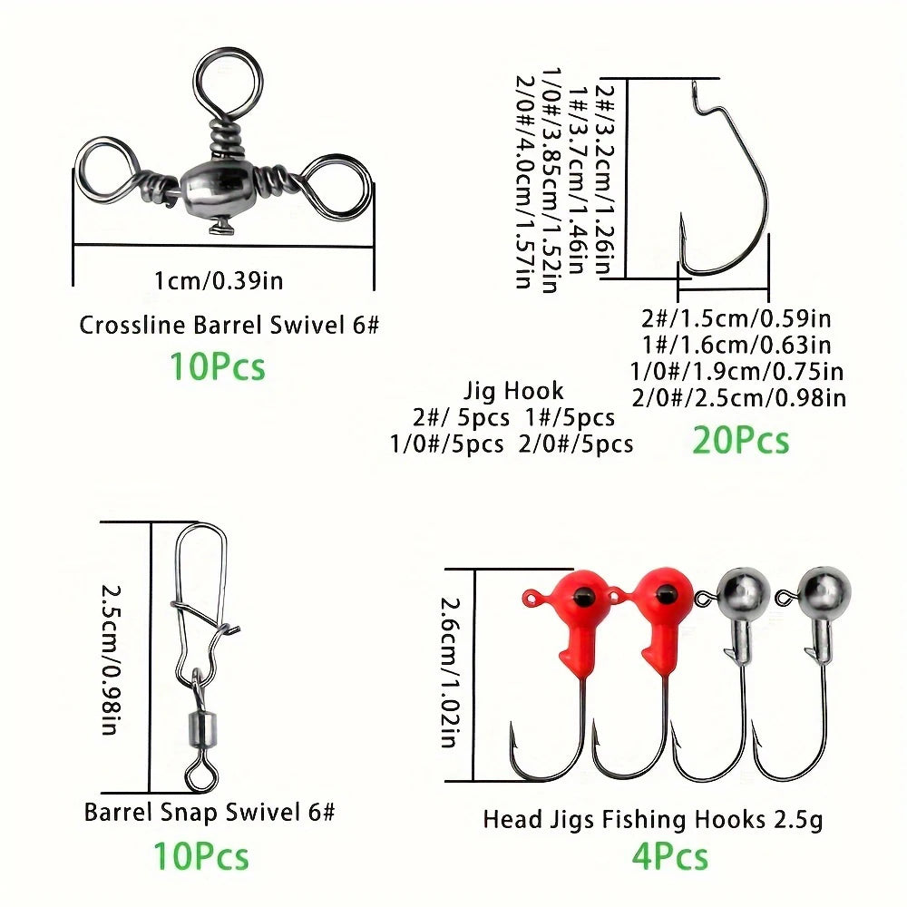 187 Piece Fishing Kit Set With Tackle Box And Accessories