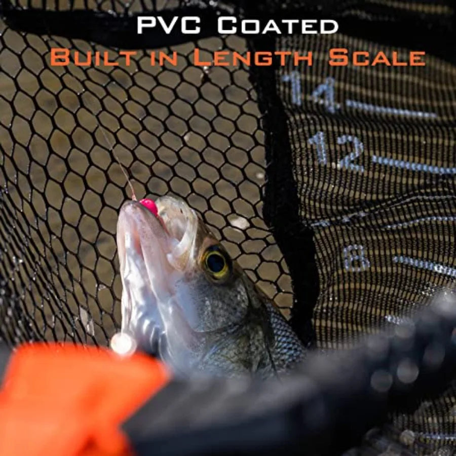 Foldable Lightweight Landing Net With Length Scale And Aluminum Handle