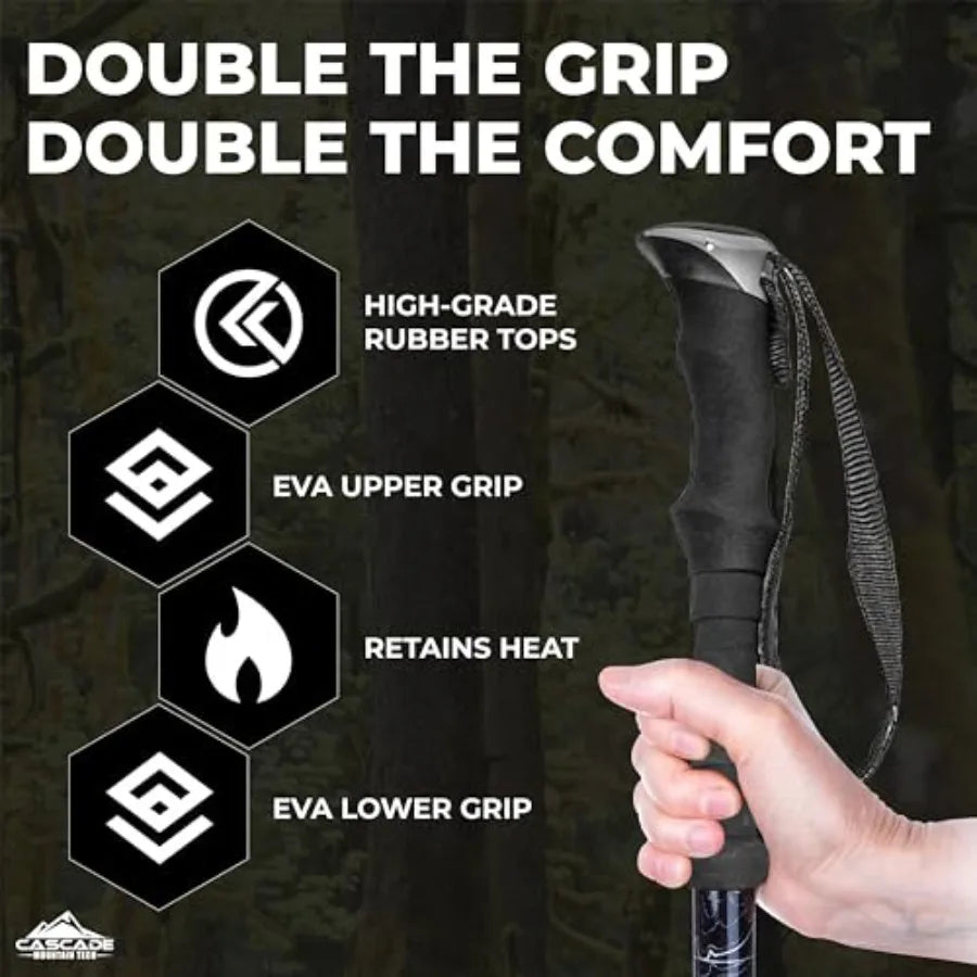Trekking Poles With Quick Adjustable Locks For Walking And Hiking