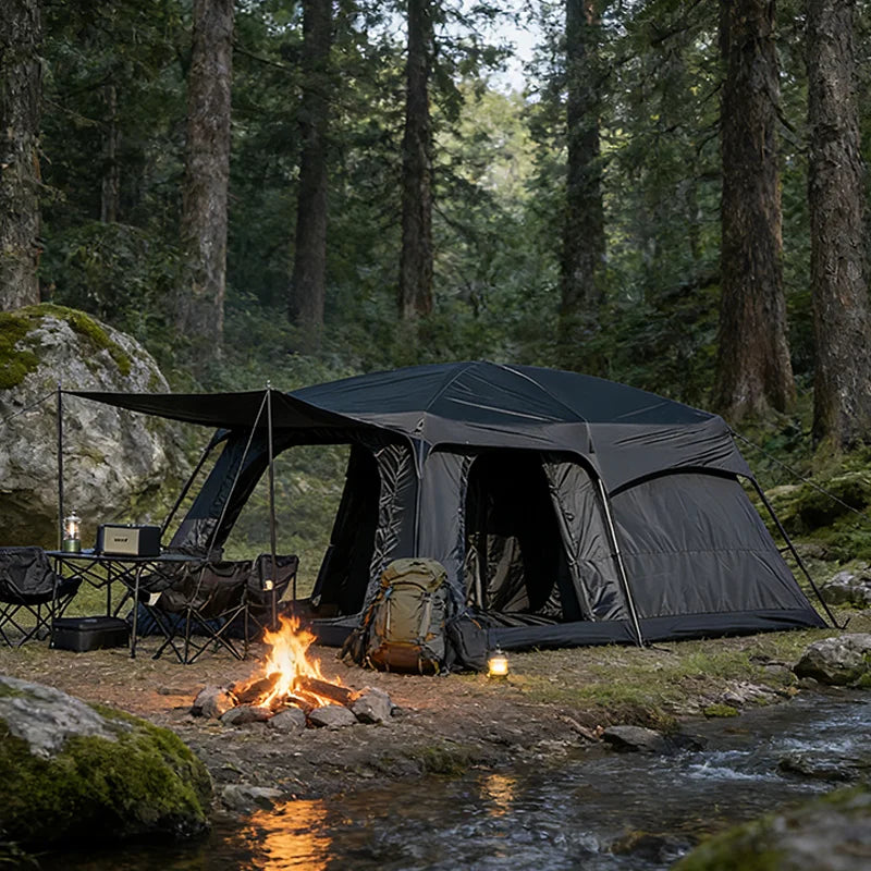 YC-01 Outdoor Camping Tent With Extendable Canopy For All Seasons