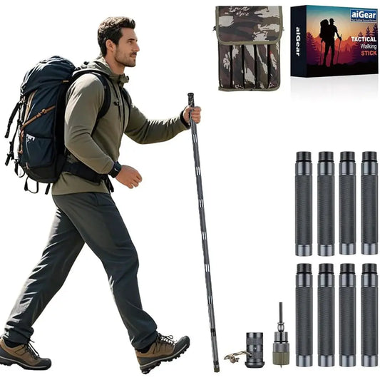 7-in-1 Tactical Walking Stick for Survival and Trekking