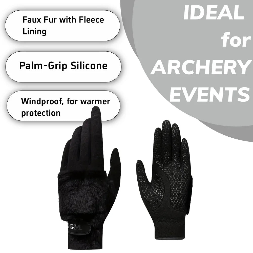 Outdoor Golf Gloves Plush Faux Rabbit Fur Non Slip Warm