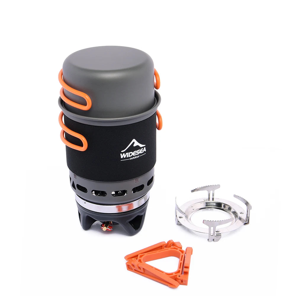 Widesea Camping Cooking System With Heat Exchanger Gas Burner Stove