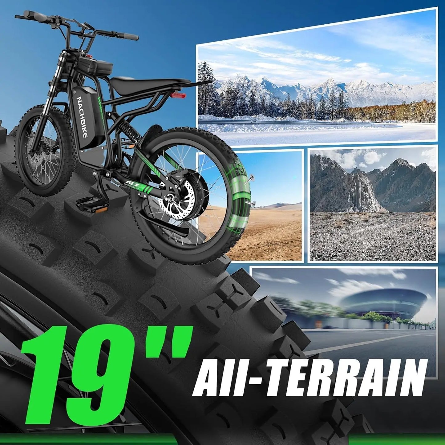 NACHBIKE R3 Electric Dirt Bike 60V25Ah 6000W Dual Hydraulic Brakes
