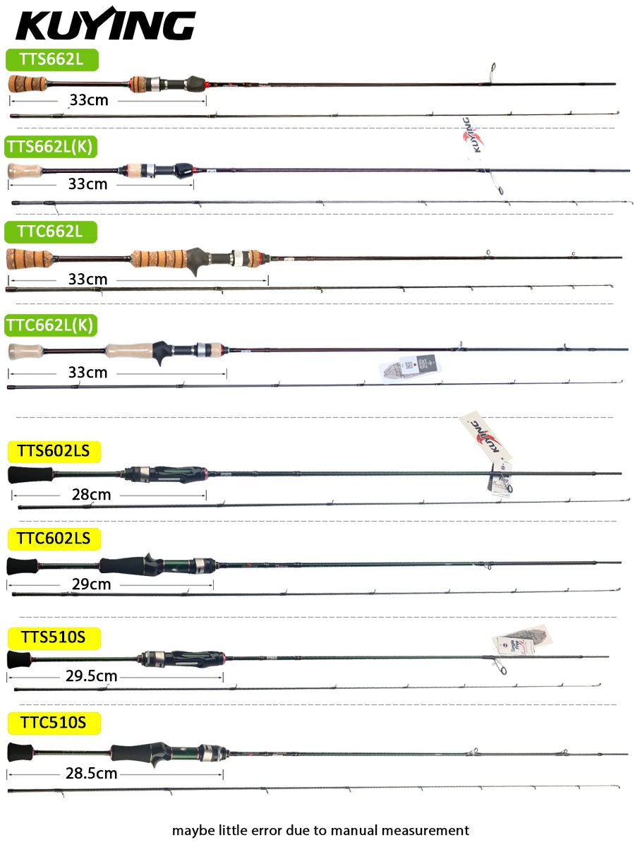 KUYING TETON Spinning Casting Rod 0.8-8g 1-8lb FUJI Parts