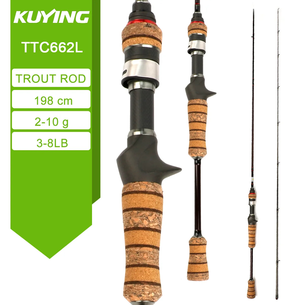 KUYING TETON Spinning Casting Rod 0.8-8g 1-8lb FUJI Parts