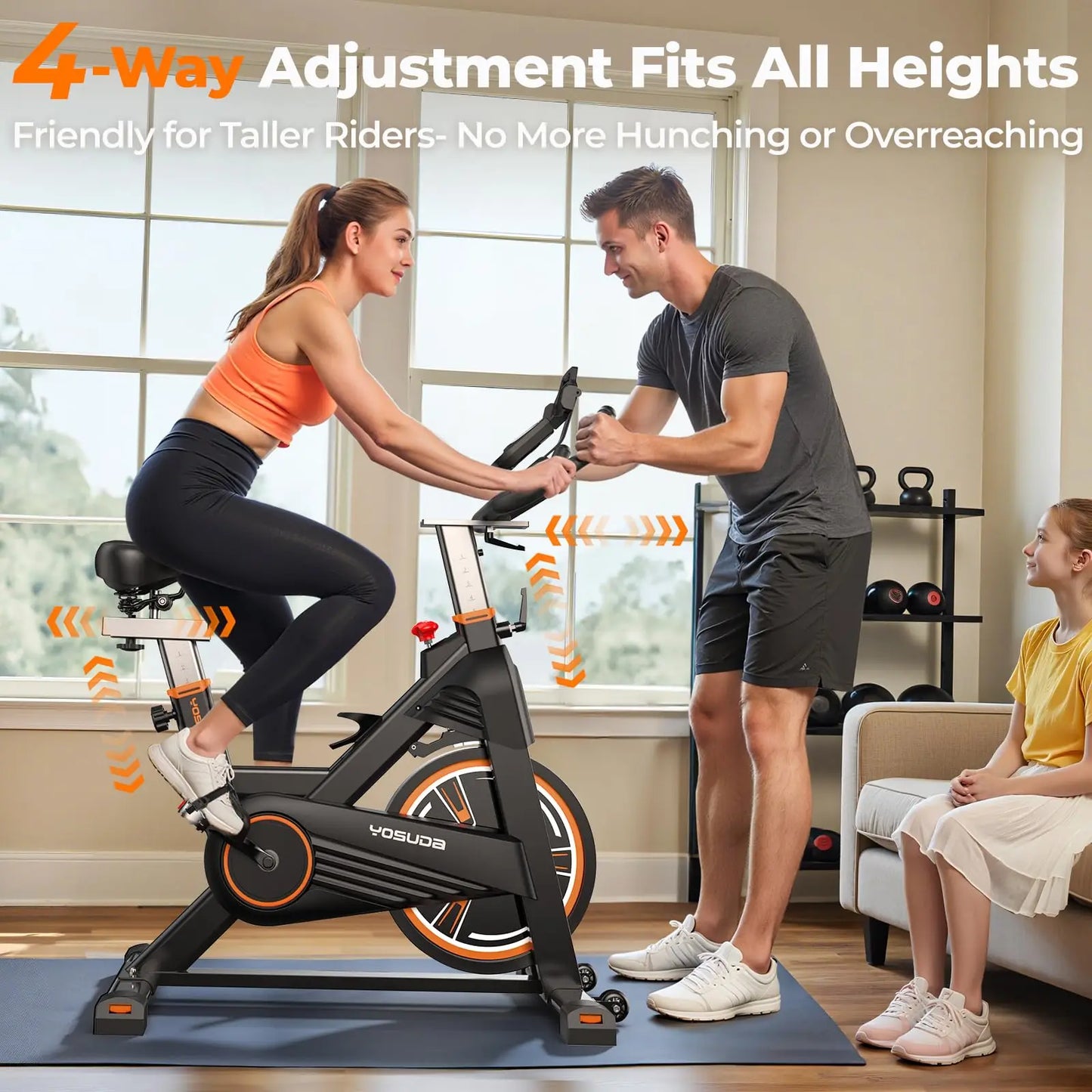 YOSUDA PRO Magnetic Exercise Bike 350 lbs Weight Capacity - Indoor Cycling Bike Stationary with Comfortable Seat Cushion