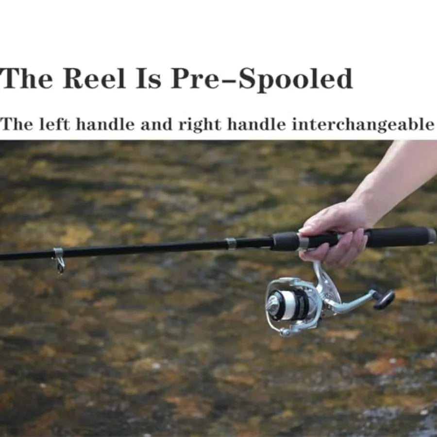 Telescopic Carbon Fiber Fishing Rod Set With Spinning Reels Carrier