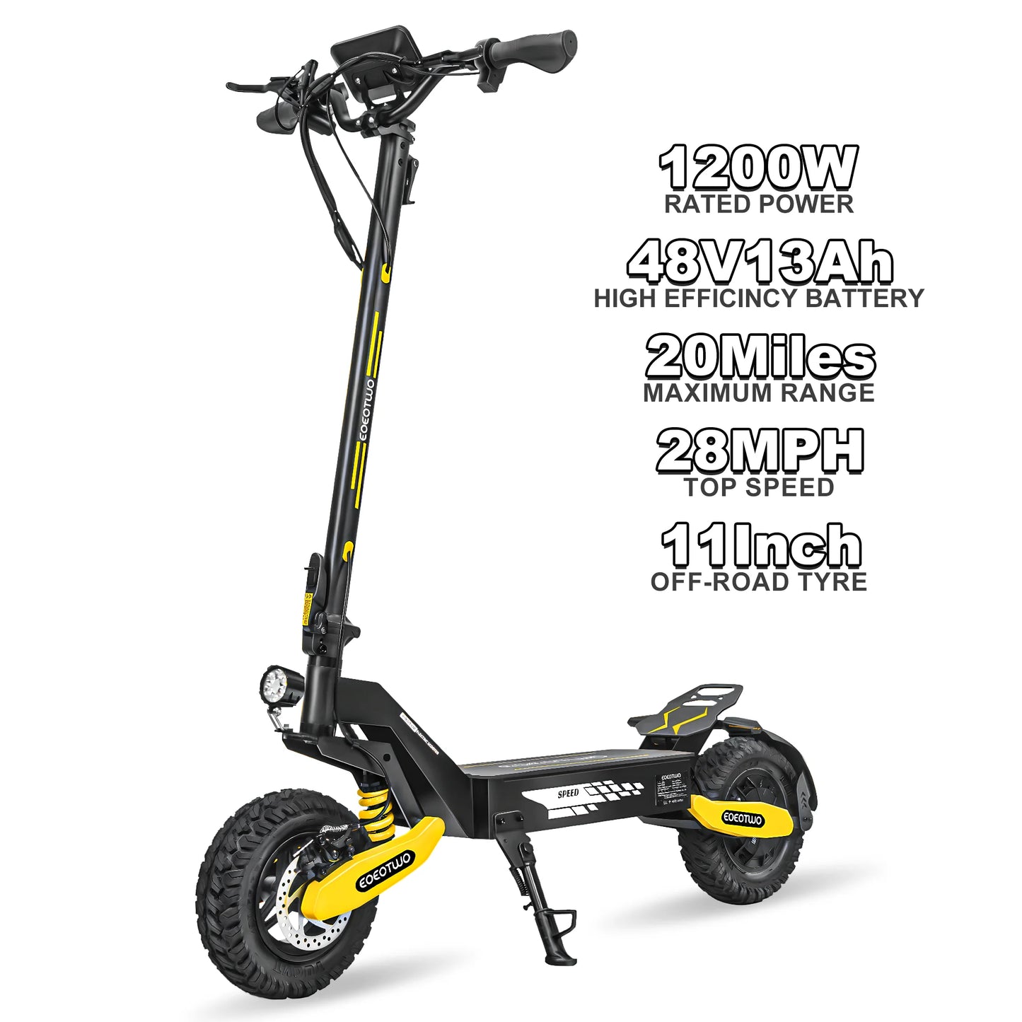EOEOTWO 1200W Off Road Electric Scooter 48V 30MPH Foldable